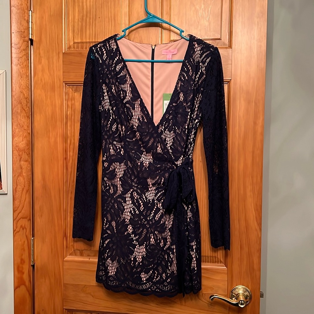 Lilly Pulitzer Wrap blue lace dress